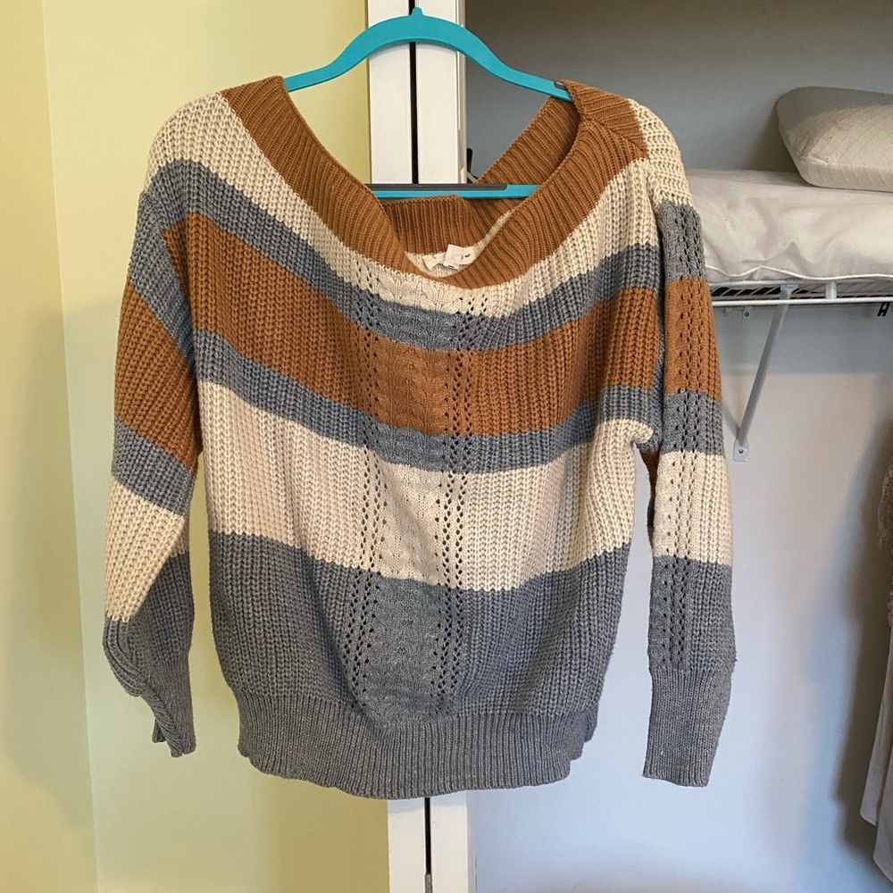 Never worn, off the shoulder, knit sweater